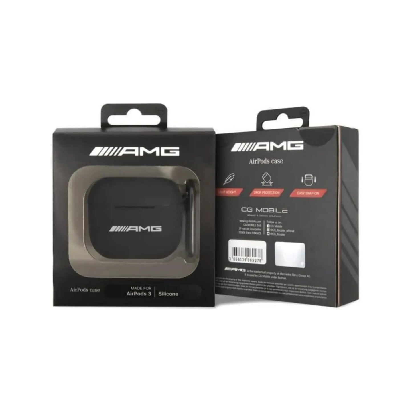 AMG AirPods Pro Hülle, Schwarz – Großes Silikon-Logo
