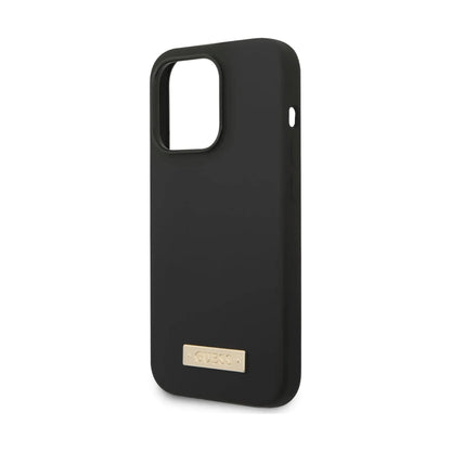 Guess Hülle Silicone Plaque MagSafe Schwarz - iPhone 14 Pro