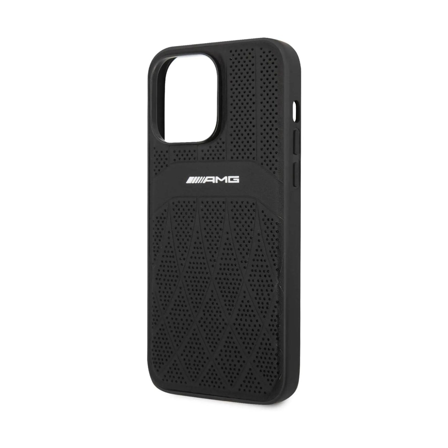Mercedes-AMG Hülle AMHMP14LOSDBK Leder Curved Lines MagSafe Schwarz – iPhone 14 Pro