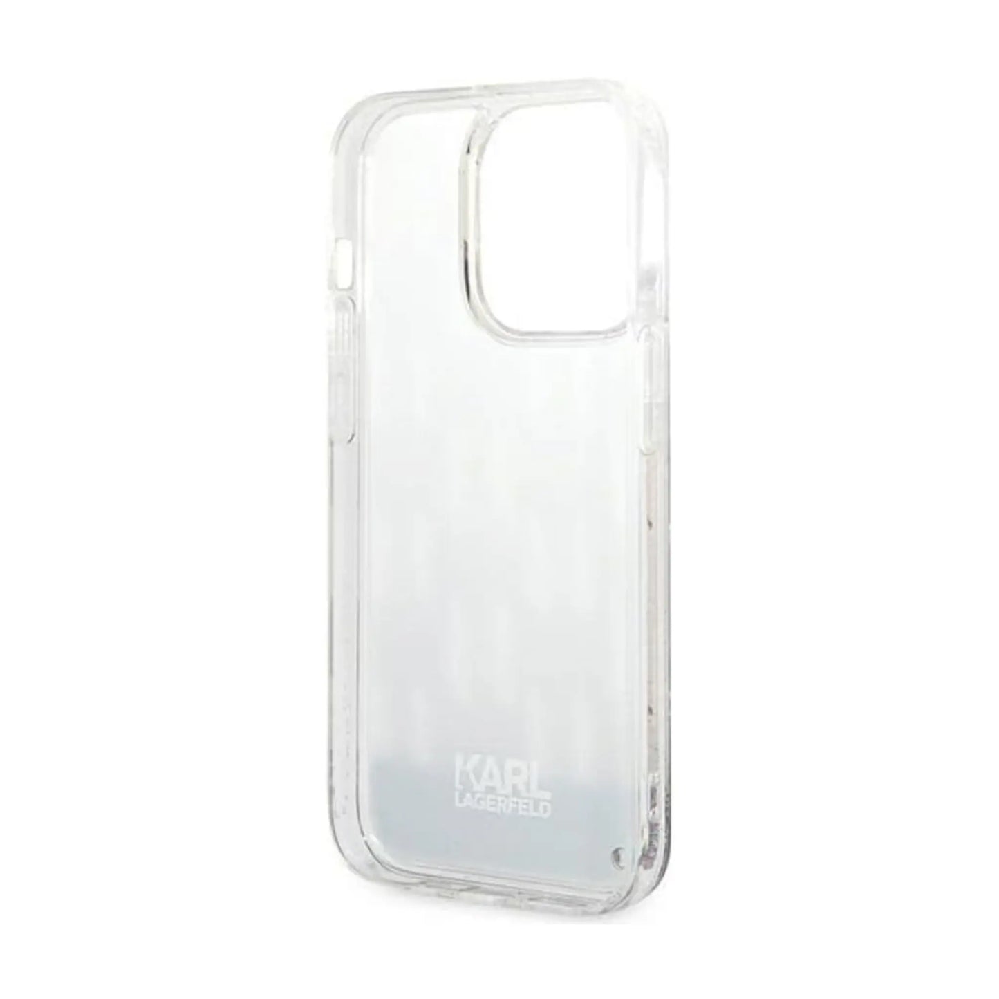Karl Lagerfeld Monogram Liquid Glitter Case, Silber - iPhone 14 Pro