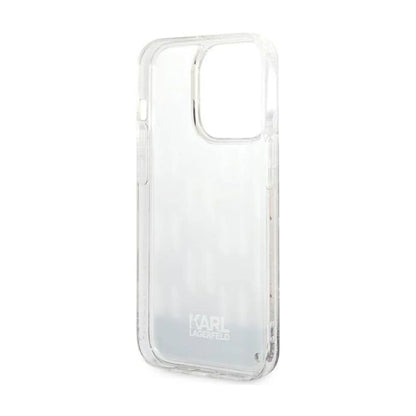 Karl Lagerfeld Monogram Liquid Glitter Case, Silber - iPhone 14 Pro