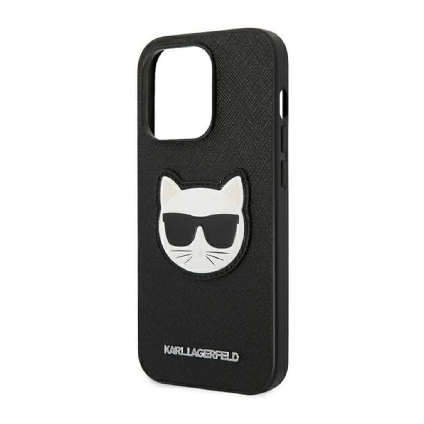 Karl Lagerfeld Saffiano Choupette Head Patch Case, Schwarz - iPhone 14 Pro Max