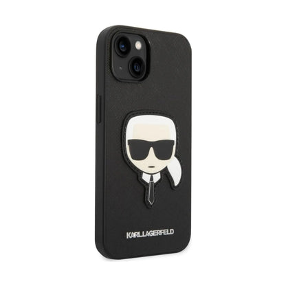 Karl Lagerfeld Saffiano Karl Head Patch Case, Schwarz - iPhone 14 Plus
