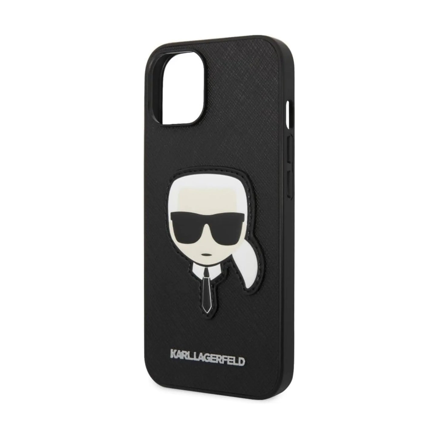 Karl Lagerfeld Saffiano Karl Head Patch Case, Schwarz - iPhone 14 Plus