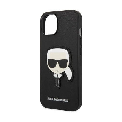Karl Lagerfeld Saffiano Karl Head Patch Case, Schwarz - iPhone 14 Plus