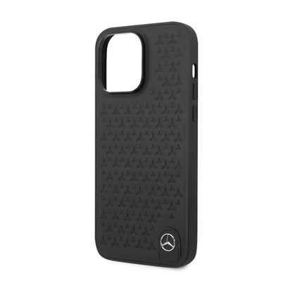 Mercedes Hülle MEHCP14X8REMPK Leather Stars Pattern Schwarz – iPhone 14 Pro Max