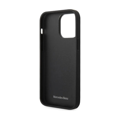 Mercedes Hülle MEHCP14X8REMPK Leather Stars Pattern Schwarz – iPhone 14 Pro Max