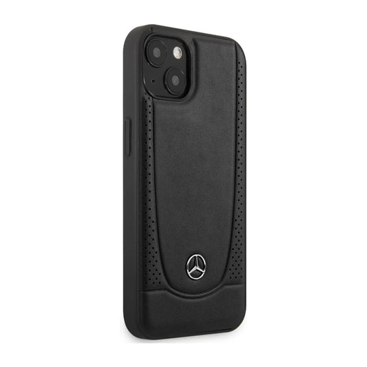 Mercedes iPhone 14 Plus Hülle, Schwarz – Leder Urban Line Hardcase MEHCP14MARMBK