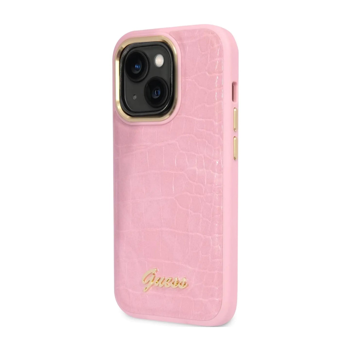 Guess GUHCP14SHGCRHP Croco Collection Case, Rosa – iPhone 14