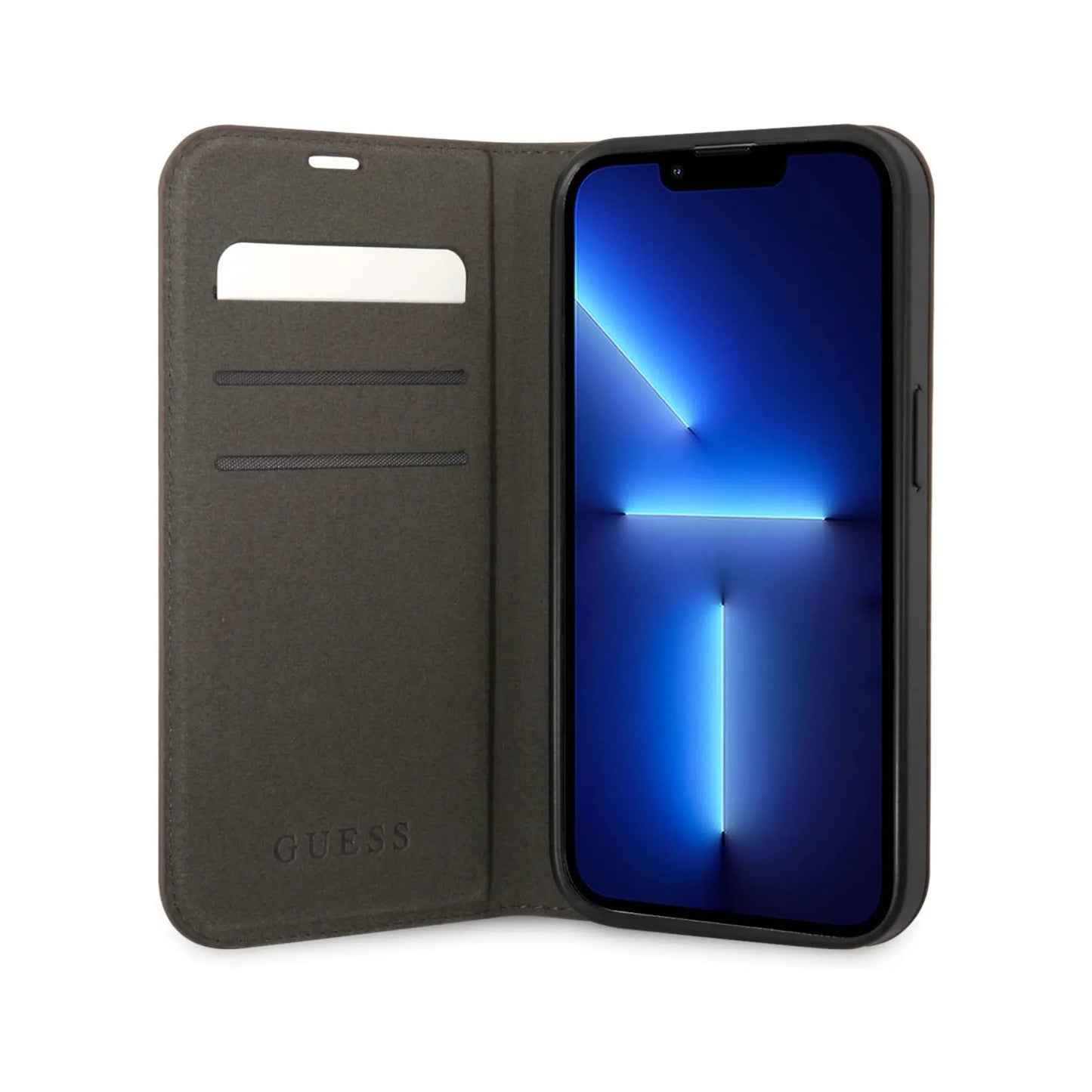 Guess 4G Metal Camera Outline Book Case, Braun – iPhone 14 Pro