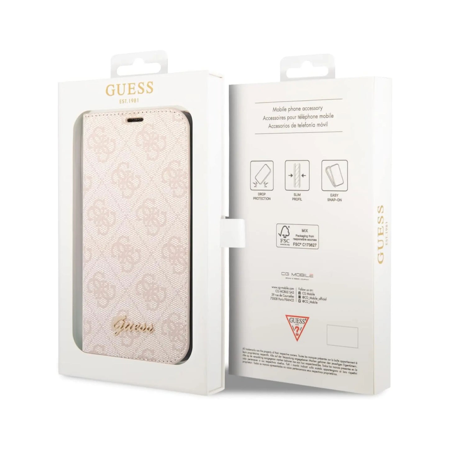 Guess 4G Vintage Book Case Rosa – iPhone 14 Pro Max