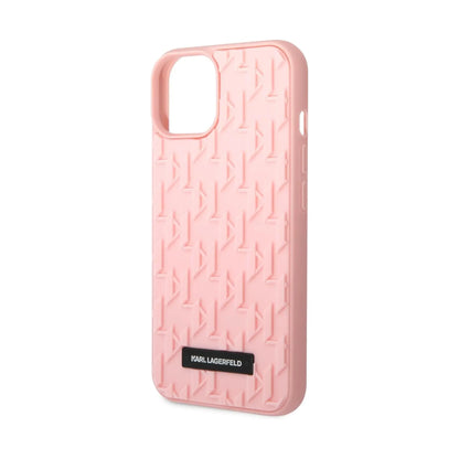 Karl Lagerfeld Monogramm 3D-Muster Case, Pink - iPhone 14 Plus