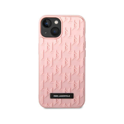 Karl Lagerfeld Monogramm 3D-Muster Case, Pink - iPhone 14 Plus