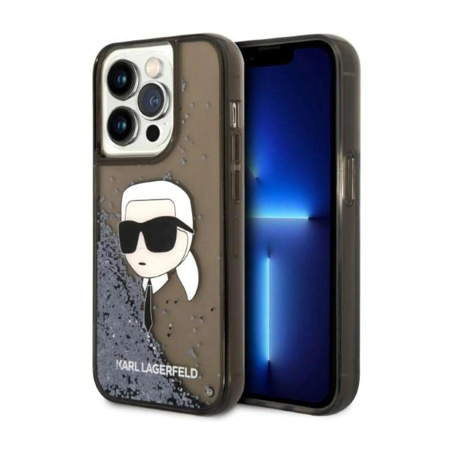 Karl Lagerfeld Liquid Glitter Karl’s Kopf Case, Schwarz - iPhone 14 Pro Max
