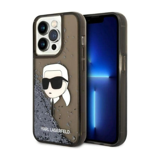 Karl Lagerfeld Liquid Glitter Karl’s Kopf Case, Schwarz - iPhone 14 Pro Max