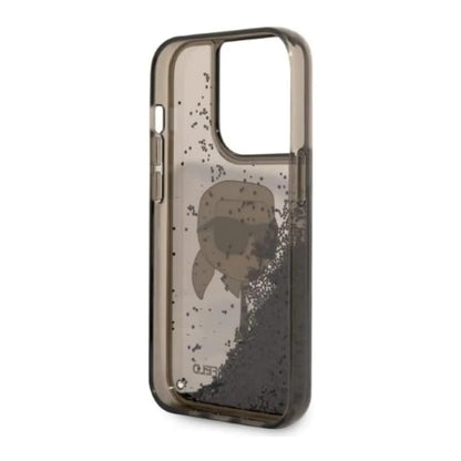 Karl Lagerfeld Liquid Glitter Karl’s Kopf Case, Schwarz - iPhone 14 Pro Max