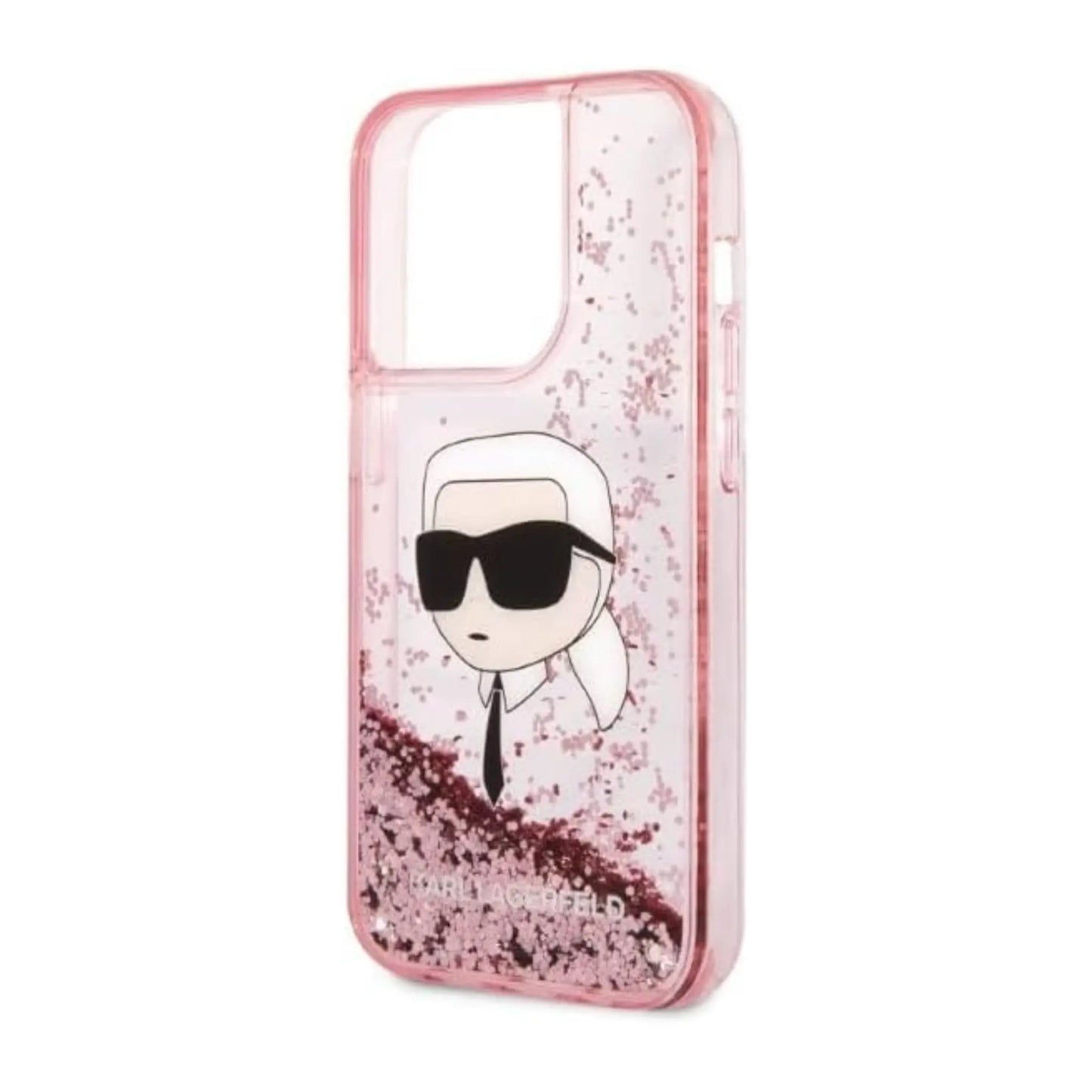 Karl Lagerfeld Liquid Glitter Karl’s Kopf Case, Pink - iPhone 14 Pro Max