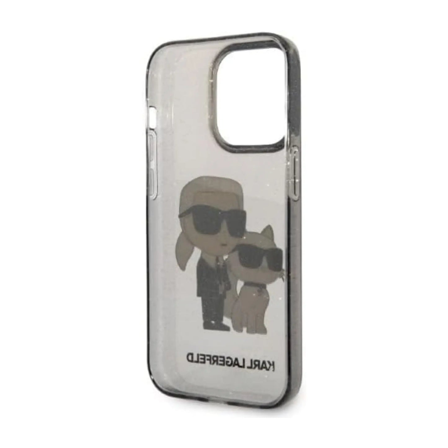 Karl Lagerfeld IML Glitter NFT Karl & Choupette Case, Schwarz - iPhone 14 Pro Max
