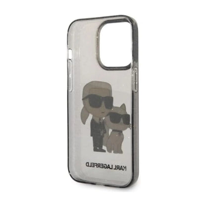 Karl Lagerfeld IML Glitter NFT Karl & Choupette Case, Schwarz - iPhone 14 Pro Max