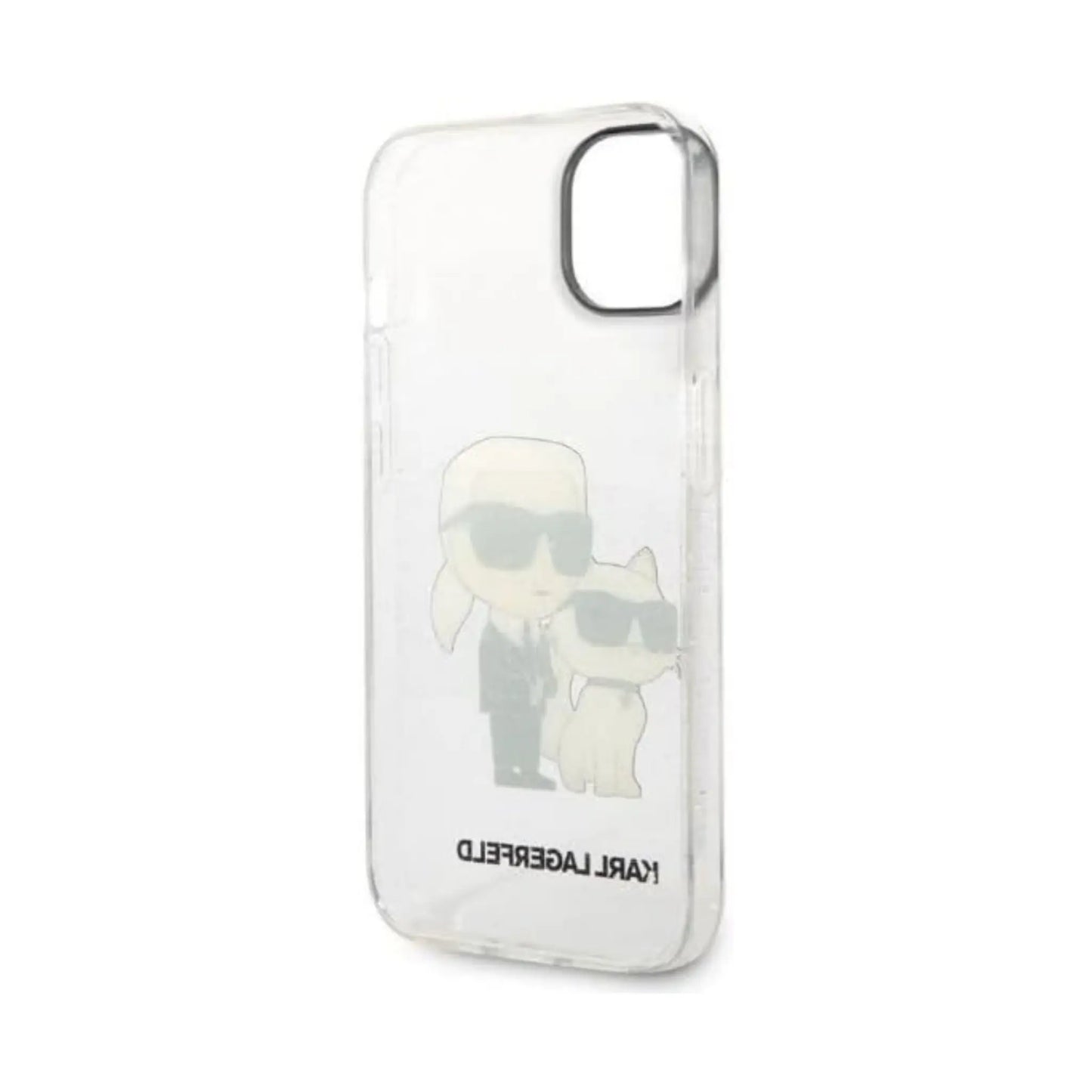 Karl Lagerfeld IML Glitter NFT Karl & Choupette Case, Transparent - iPhone 14 Plus