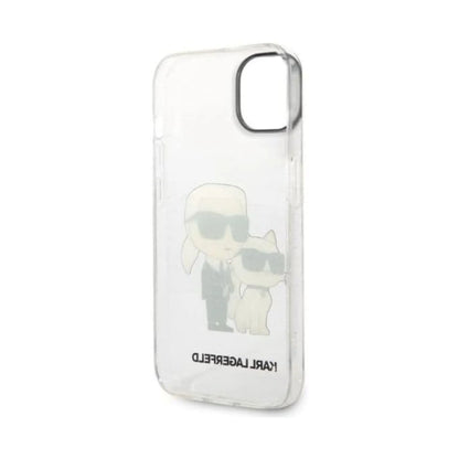 Karl Lagerfeld IML Glitter NFT Karl & Choupette Case, Transparent - iPhone 14 Plus
