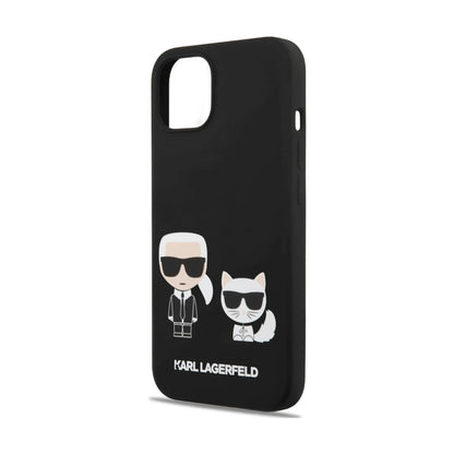Karl Lagerfeld Liquid Silikon Karl & Choupette MagSafe Case, Schwarz - iPhone 14