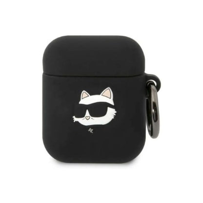 Karl Lagerfeld Silikon NFT Choupette Kopf 3D Case, Schwarz - AirPods 1/2 Gen