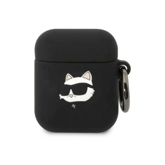 Karl Lagerfeld Silikon NFT Choupette Kopf 3D Case, Schwarz - AirPods 1/2 Gen