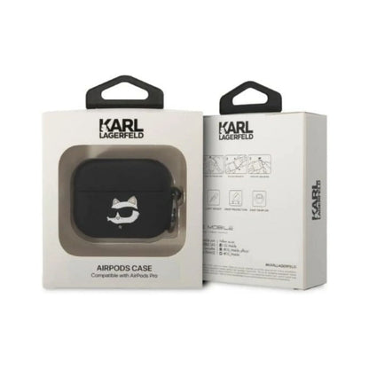 Karl Lagerfeld Silikon Choupette Kopf 3D Case, Schwarz - AirPods Pro