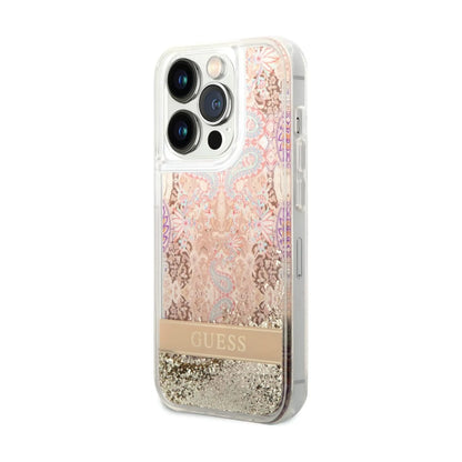 Guess Hülle Paisley Liquid Glitter Transparent - iPhone 14 Pro Max