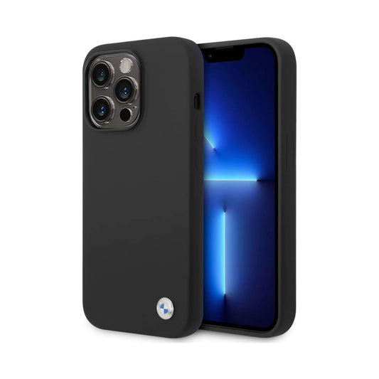 BMW Hülle Liquid Silicone Metall-Logo Schwarz – iPhone 14 Pro Max