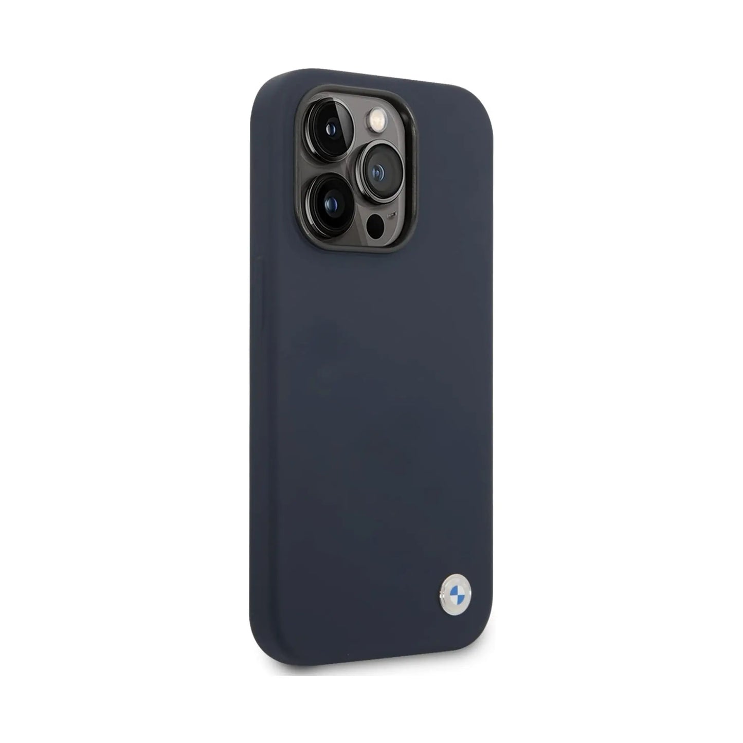 BMW iPhone 14 Pro Hülle, Navy Blue – Liquid Silicone Metal Logo