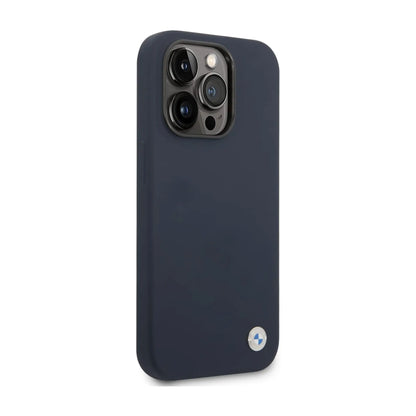 BMW iPhone 14 Pro Max Hülle, Navy Blue – Liquid Silicone Metal Logo