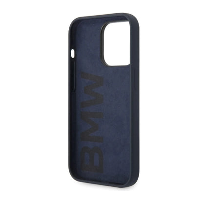 BMW iPhone 14 Pro Max Hülle, Navy Blue – Liquid Silicone Metal Logo