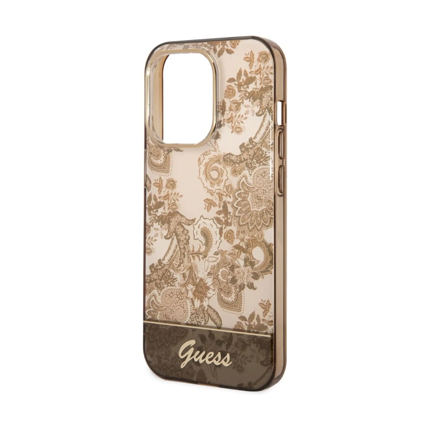 Guess GUHCP14XHGPLHC Hülle Hardcase Porcelain Brown - iPhone 14 Pro Max
