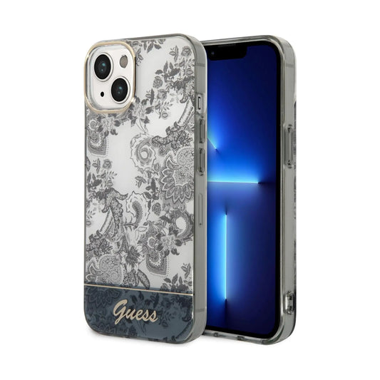 Guess GUHCP14MHGPLHG Porcelain Collection Case, Grau – iPhone 14 Plus