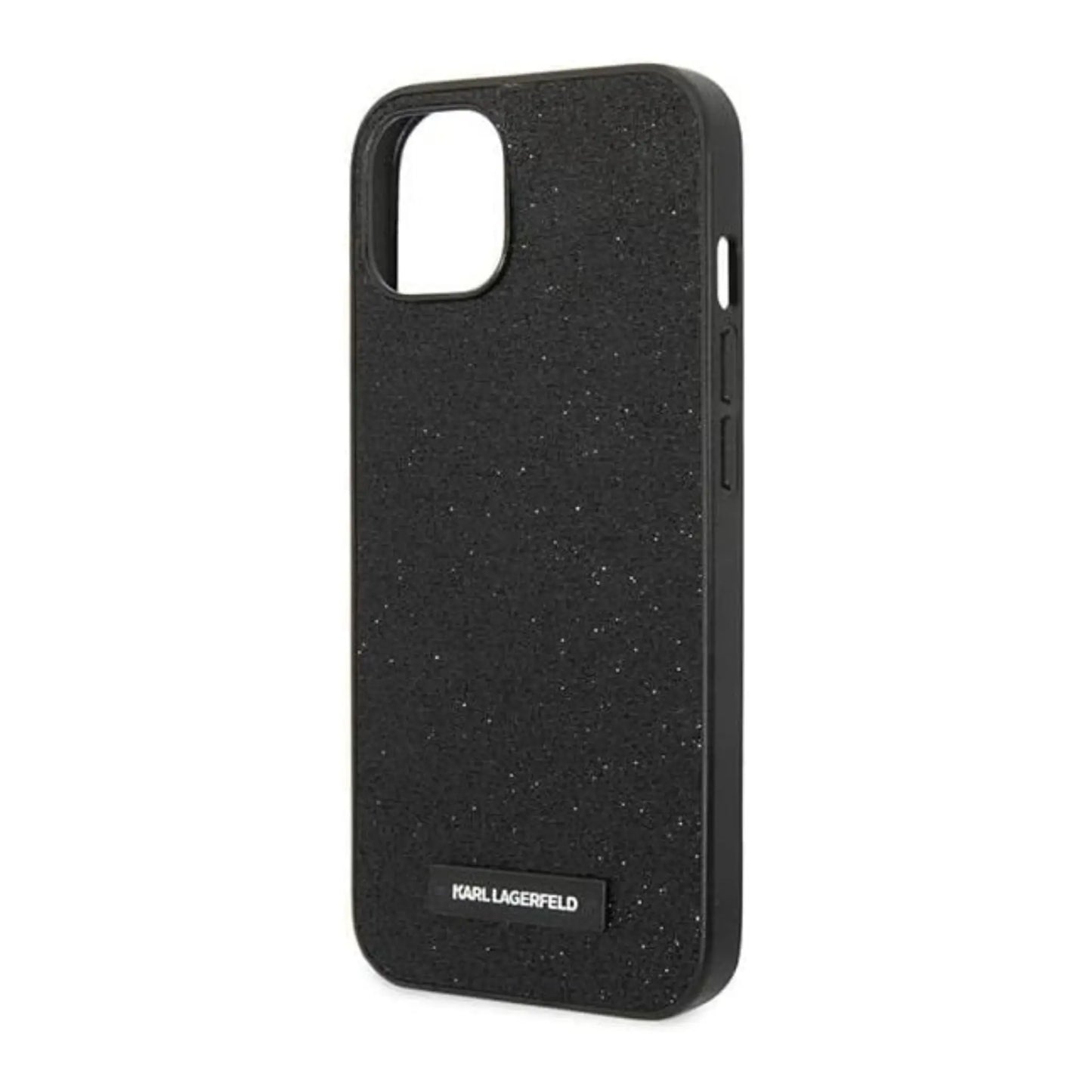 Karl Lagerfeld Glitzer Plakette Logo Case, Schwarz - iPhone 14 Plus