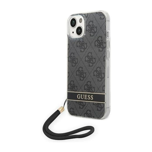 Guess Hülle 4G Print Strap Collection Schwarz - iPhone 14