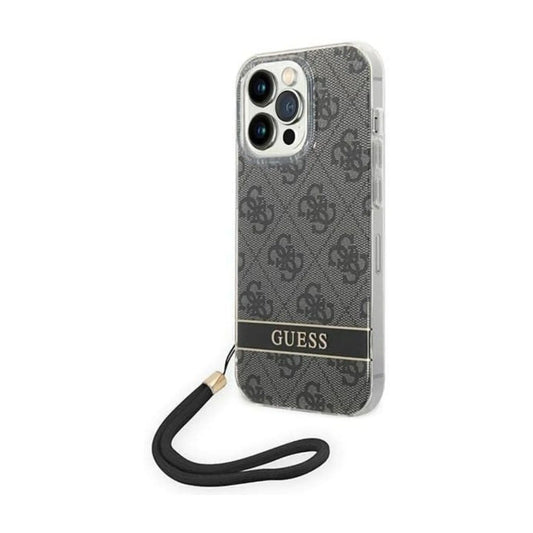 Guess GUOHCP14XH4STK 4G Print Strap Case, Schwarz – iPhone 14 Pro Max