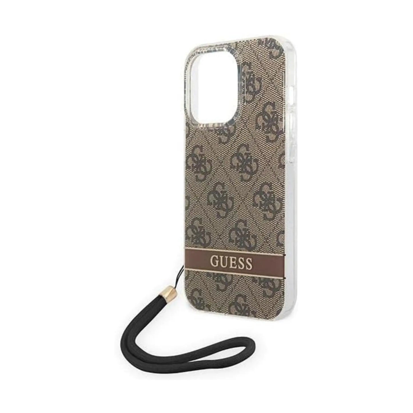 Guess GUOHCP14LH4STW 4G Print Strap Case, Braun – iPhone 14 Pro