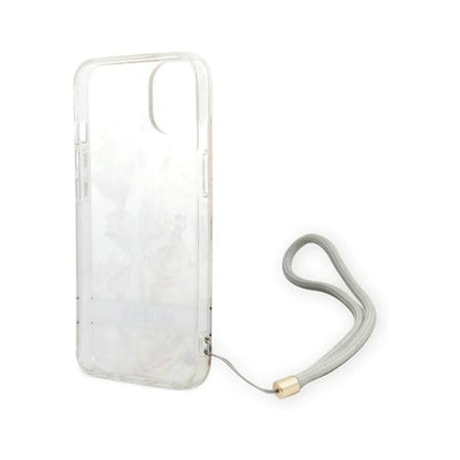 Guess Hülle GUOHCP14SHFLSU Flower Strap Hardcase Lila – iPhone 14