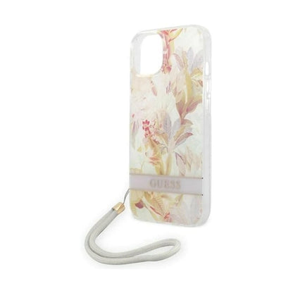 Guess GUOHCP14MHFLSU Flower Strap Case, Lila – iPhone 14 Plus