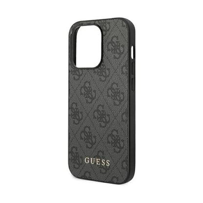 Guess 4G Metall Gold Logo Hülle Grau – iPhone 14 Pro Max