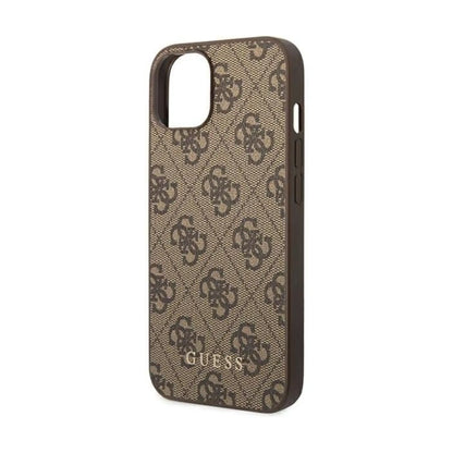 Guess Hülle GUHCP14MG4GFBR 4G Metal Logo Gold Braun – iPhone 14 Plus