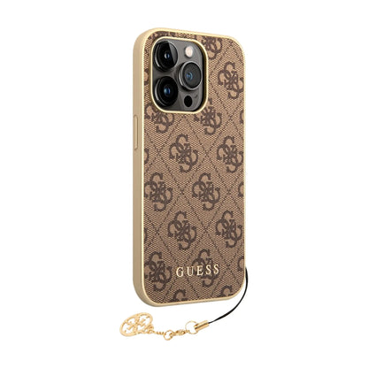 Guess 4G Charms Hülle Braun Gold – iPhone 14 Pro
