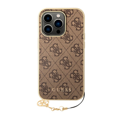 Guess 4G Charms Hülle Braun Gold – iPhone 14 Pro