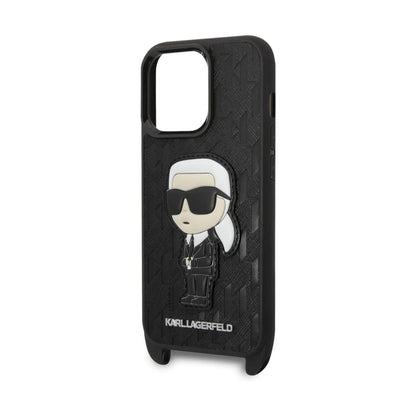Karl Lagerfeld NFT Monogram Ikonik Patch Case, Schwarz - iPhone 14 Pro