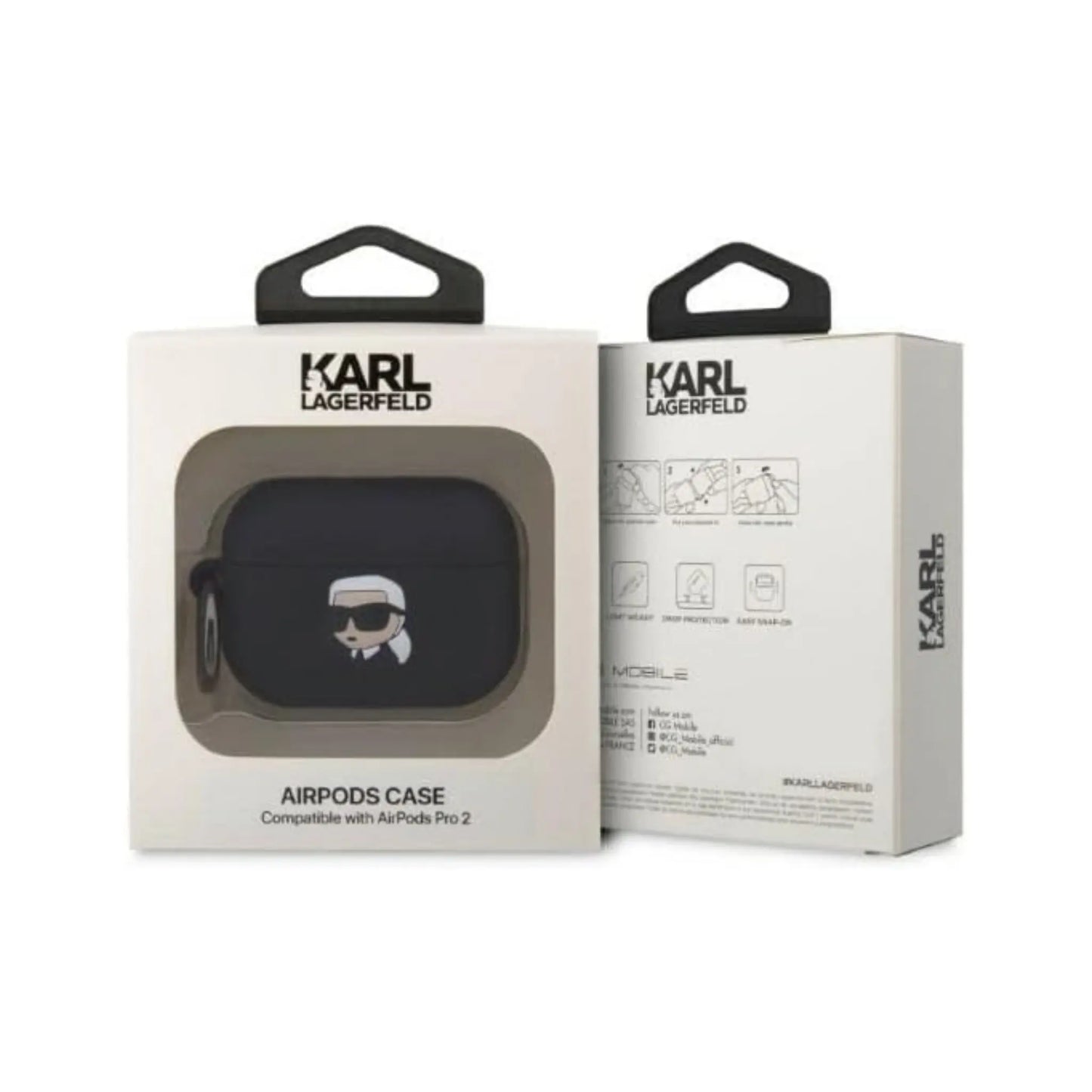 Karl Lagerfeld Hülle Silicone 3D Karl Head Schwarz – Für AirPods Pro 2