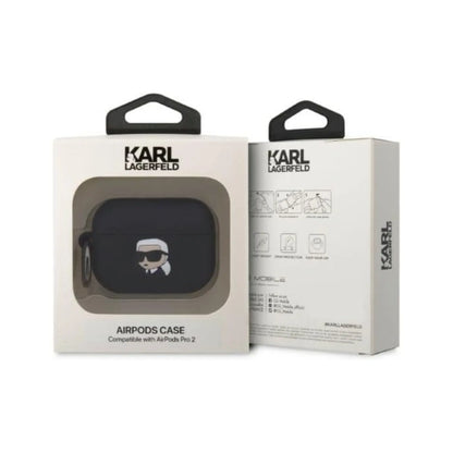 Karl Lagerfeld Hülle Silicone 3D Karl Head Schwarz – Für AirPods Pro 2