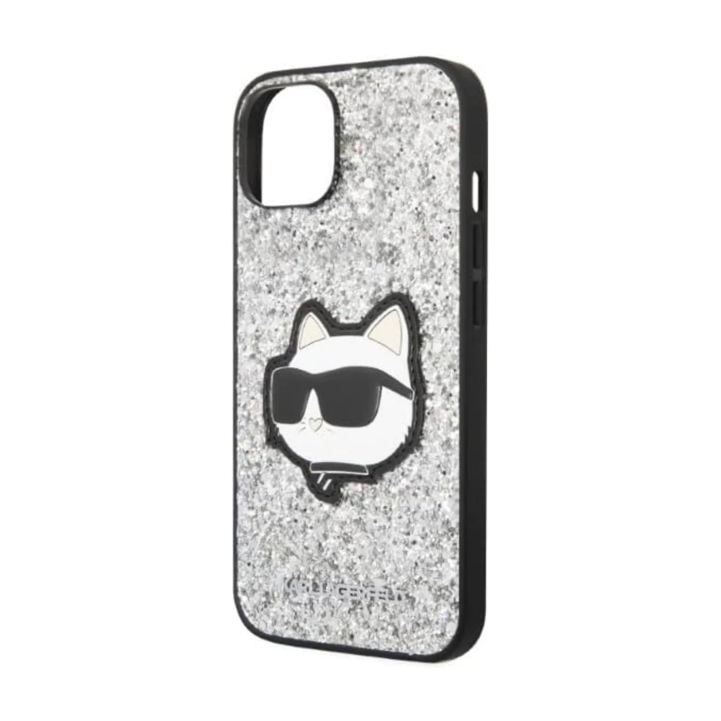 Karl Lagerfeld NFT Glitter Choupette Patch Case, Silber - iPhone 14